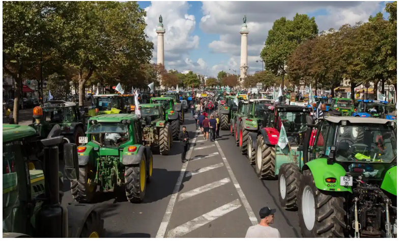 სპუტნიკის მანიპულაცია, თითქოს ევროპელი ფერმერები საყოველთაო სიღატაკეს აპროტესტებენ "