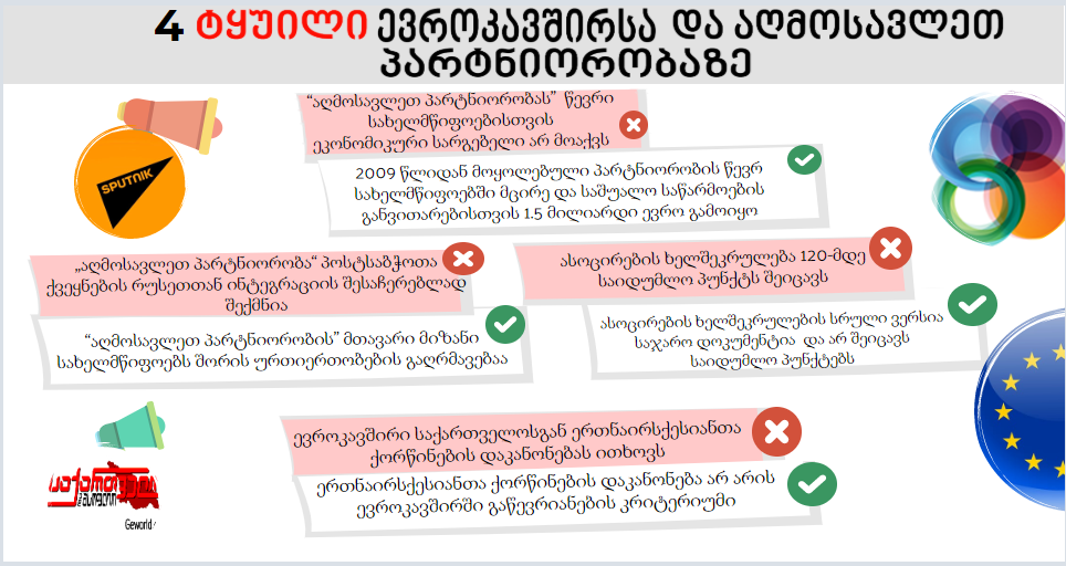 სპუტნიკის და Geworld-ის 4 მითი აღმოსავლეთ პარტნიორობის შესახებ "