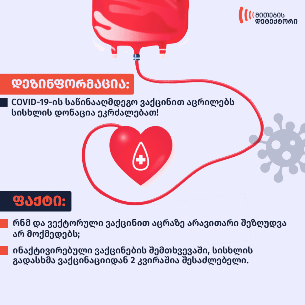 მითების დეტქტორის მიერ აღმოჩენილი დეზინფორმაცია