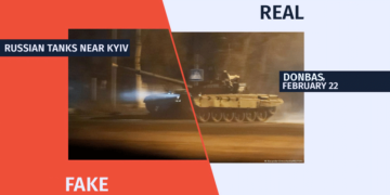 Untitled 1 9 Facebook Page Used a Photo from Donbas to Illustrate the Appearance of the Russian Tanks Near Kyiv