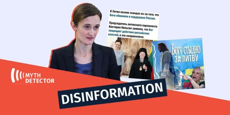 Did the Chairperson of the Lithuanian Seimas Accuse God of Supporting Russia Factchecker DB