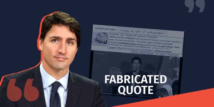 Fabricated quote trudooo Disinformation, as if the Prime Minister of Canada Called Vaccination an Experiment