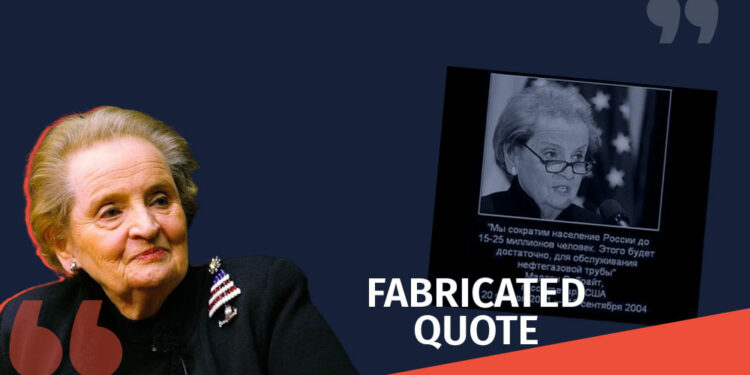 Did Madeleine Albright Make a Statement about Population Reduction in Russia Factchecker DB