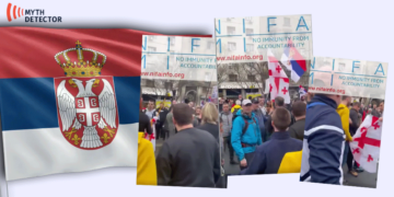 analizidd What Do We Know About the Video of a Person Having the Georgian Flag Taken Away at a Protest in Serbia?