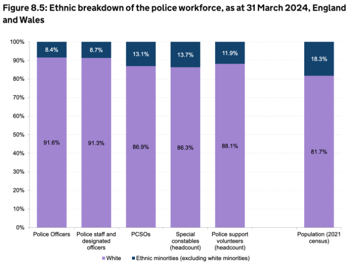 Information Circulating About the Employment of Ethnic Minorities in the British Police is False Ethnic Minorities