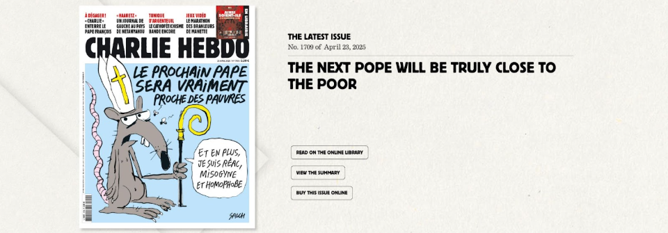 Fake Charlie Hebdo Cover Featuring the Pope and Zelenskyy Circulates Charlie Hebdo