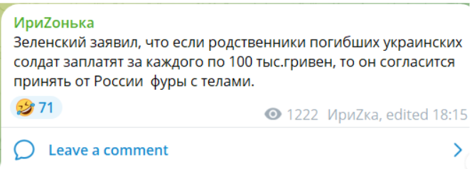 Zelensky Did Not Say That He Demands Money From the Families of Ukrainian Soldiers to Receive Their Bodies Zelensky